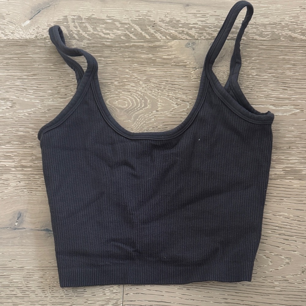 Black Ribbed Tank Top